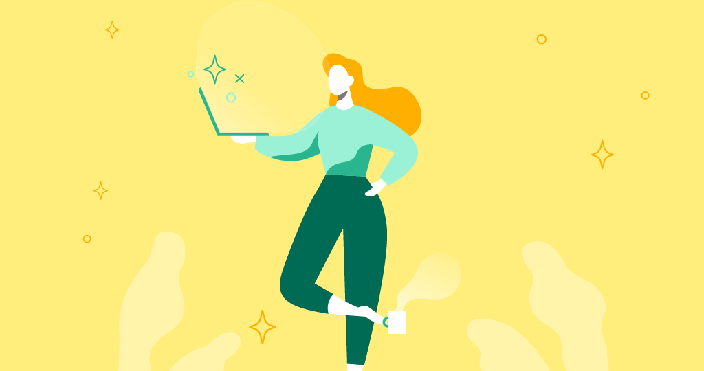 Advertising agency woman stays calm