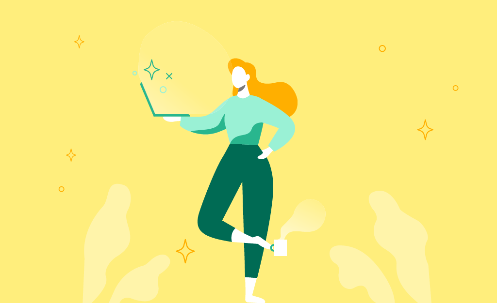 Advertising agency woman stays calm
